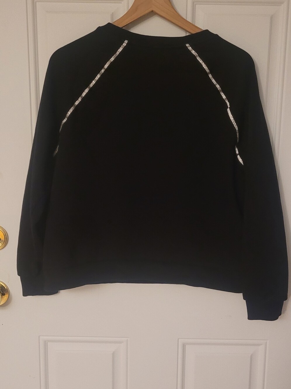 Armani Exchange Black Sweater W/front Pocket & Silver Trim Size XL
